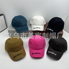 正确版巴黎家水洗牛仔棒球帽明星同款字母刺绣时尚潮牌鸭舌帽男女