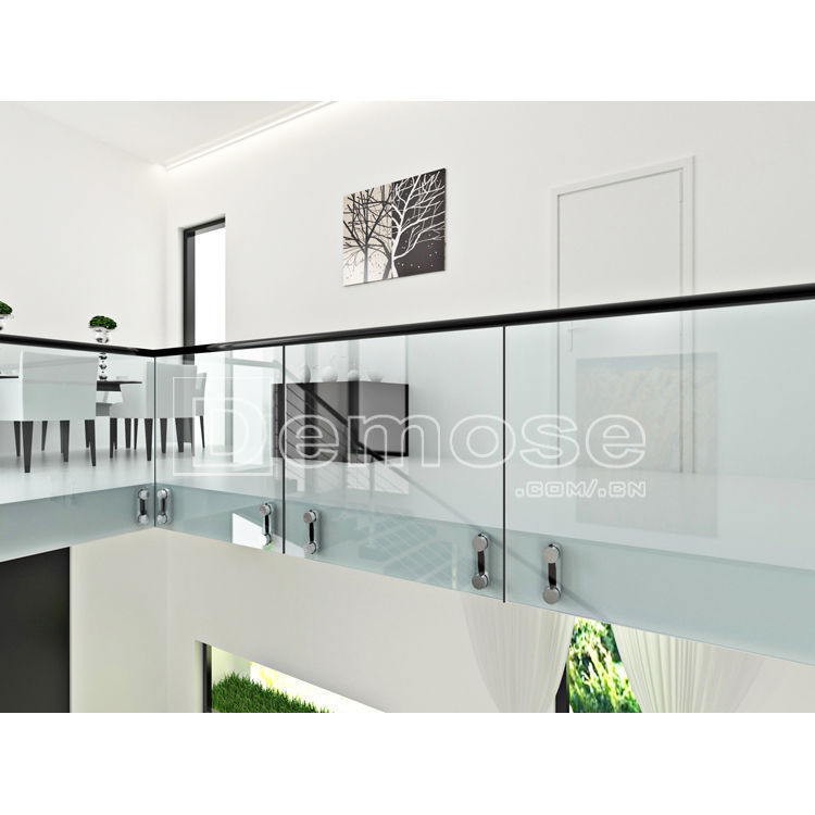 别墅钢化玻璃栏杆 复式楼梯护栏 露台侧装悬挂玻璃扶手 钢化玻璃