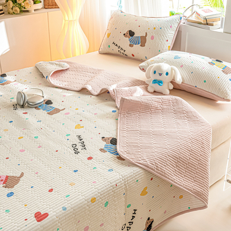 Tapa de cama de algodón de verano de una sola pieza 2025 nuevo traje de tres piezas de sábanas acolchadas de tatami de algodón universal de cuatro estaciones