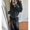 With zipper, short, autumn, thin