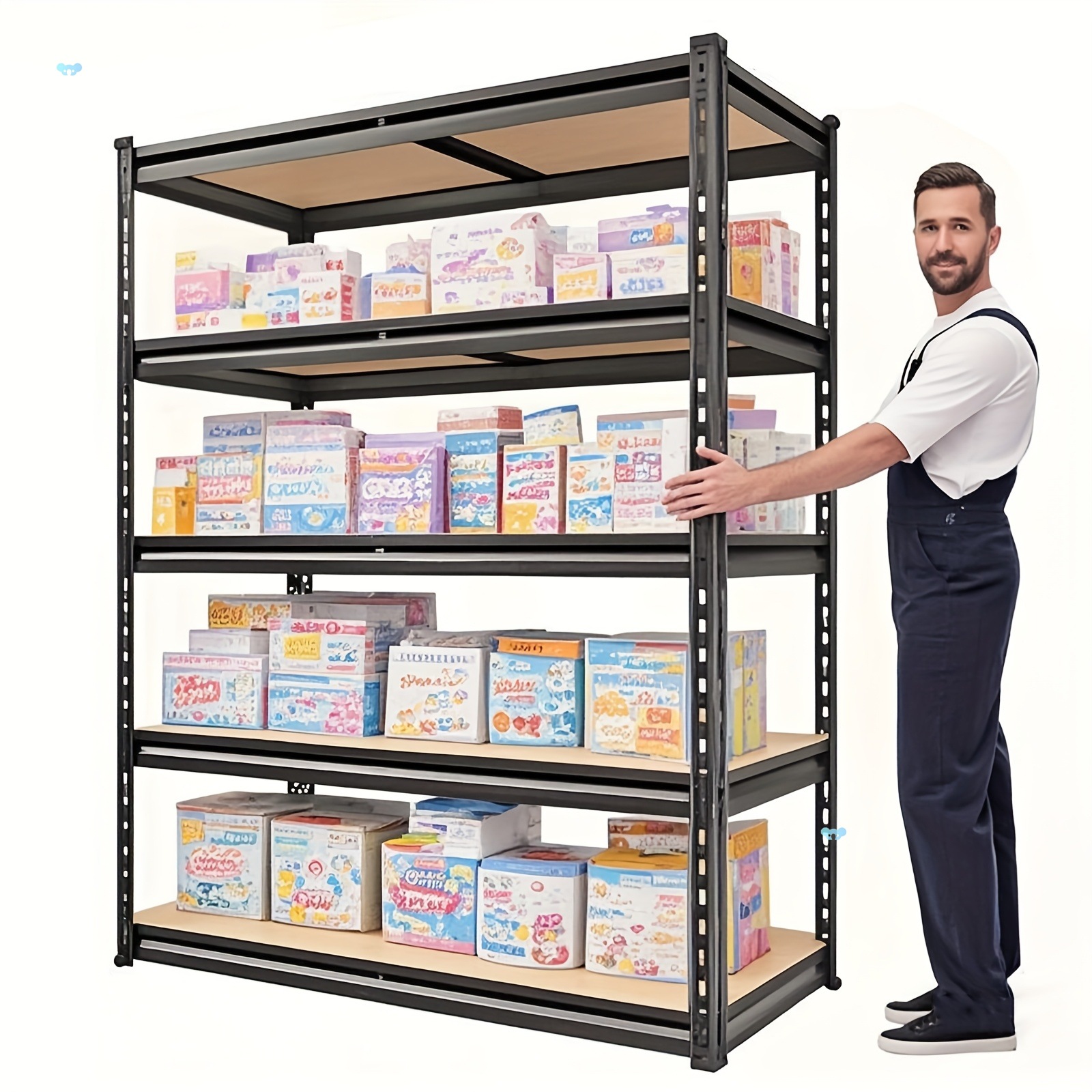 Heavy Duty 5 Storey Garage Rack 2000 Pound Capacity 72in Transfronterizo
