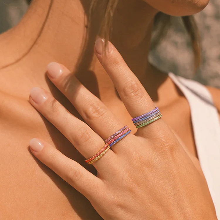 Rings Classification 1 Piece Quantity Daily Occasion PVD Coated 14K Gold Rose Gold Real Gold Plated Solid Color 304 Stainless Steel Simple Style Waterproof Non Tarnish Rings