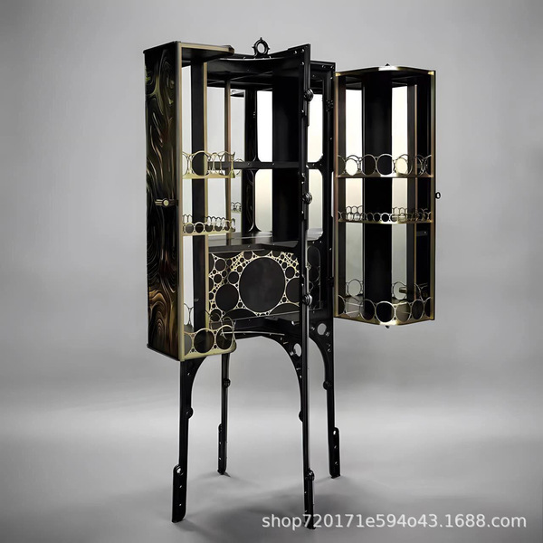 Italian light luxury metal wine cabinet villa luxury home designer…