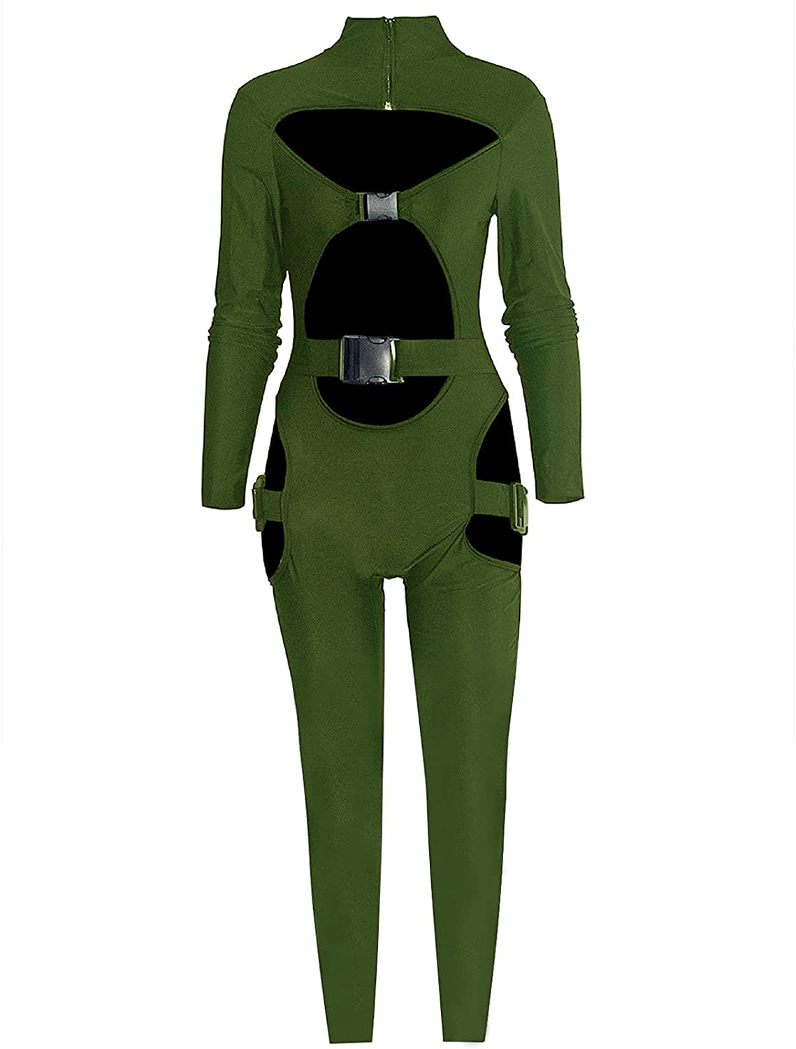 2021 Amazon eBay primavera jinete de Mujer Pantalones fluorescente verde libro bolsa hebilla manga larga pantalones de una sola pieza image 10
