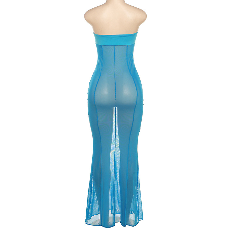 Women's Regular Dress Sexy Strapless Sleeveless Solid Color Maxi Long Dress Beach Street display picture 23