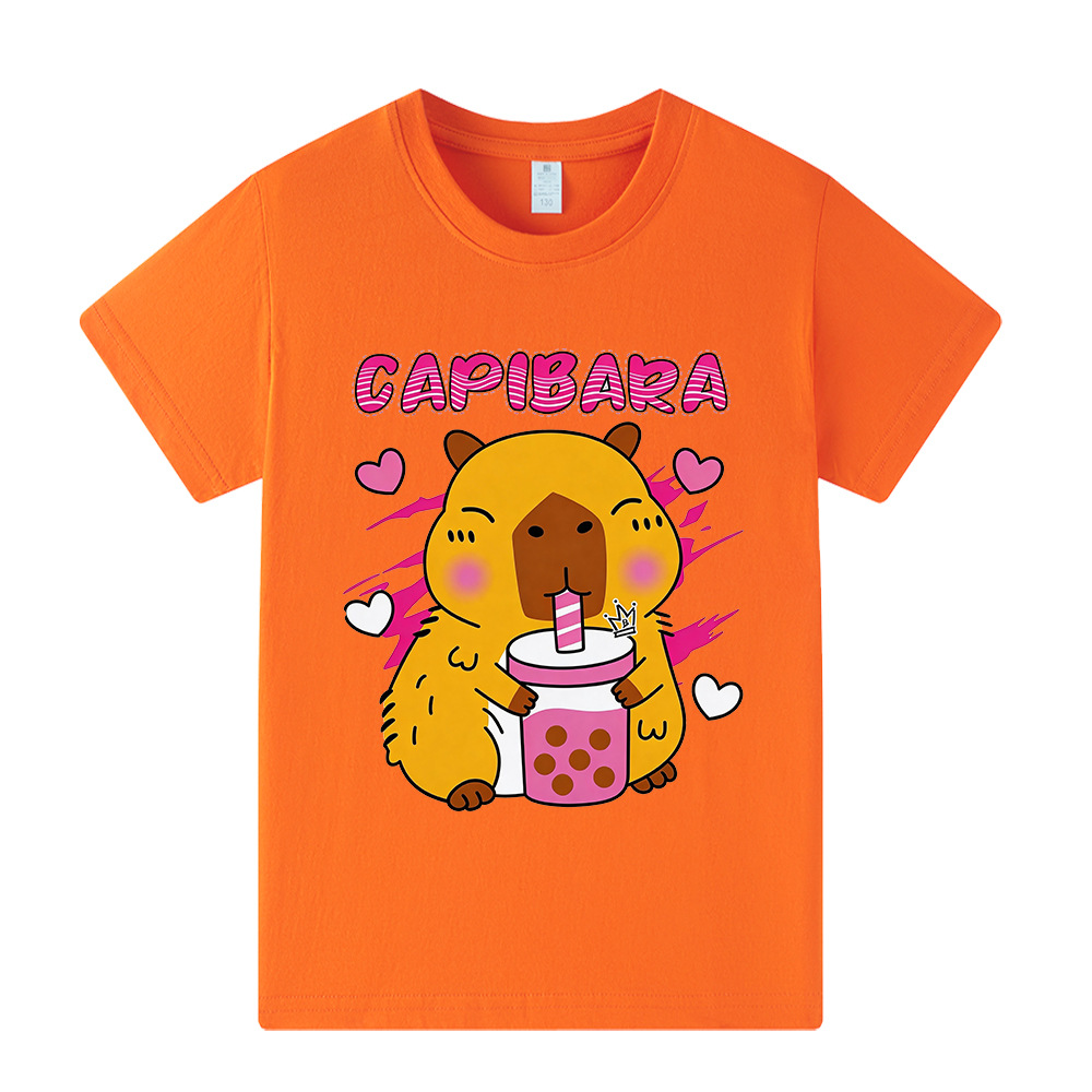 水豚/Capybara印花儿童短袖T恤上衣A1334