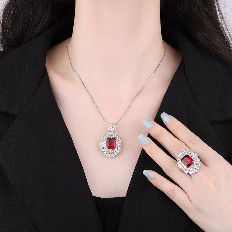 Zhuang Sheng joyas nuevo fondo de cobre chapado en oro de simulación de color tesoro estilo simple luz traje de lujo hembra piedra principal 12*10