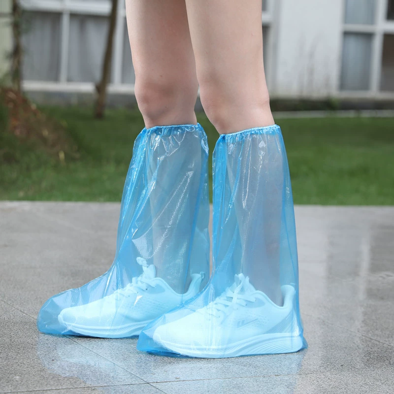 Одноразовые PE высокая трубка водонепроницаемый дождевой бахилы универсальный открытый дождь путешествия живописная чайная карта соляное озеро оптовый производитель