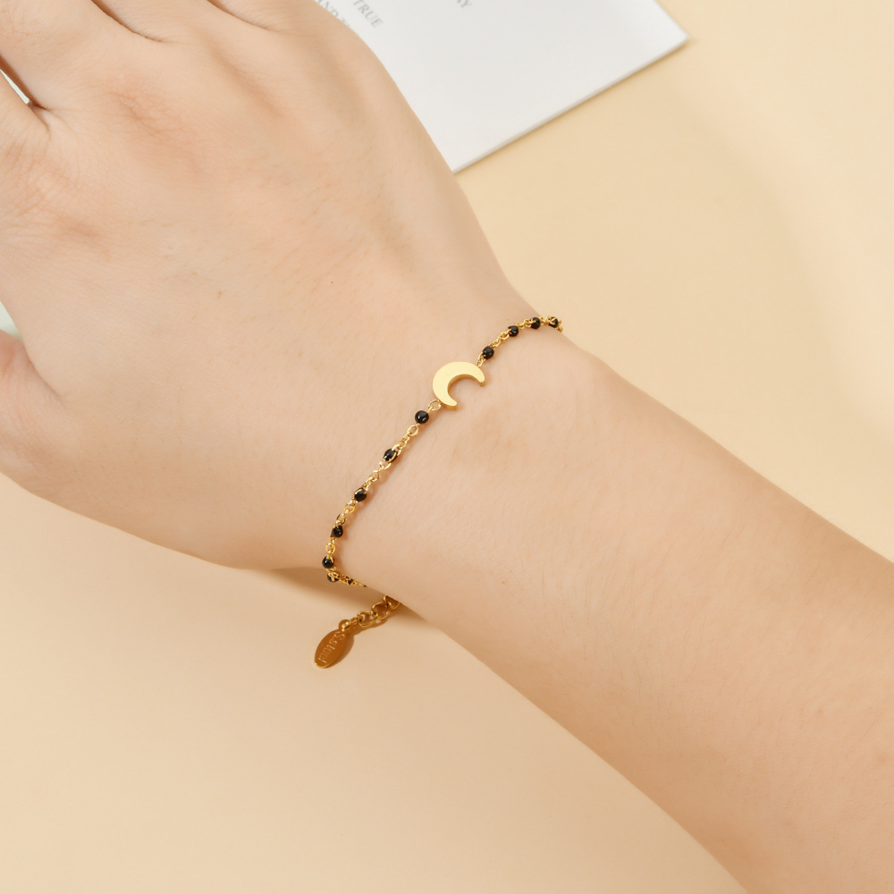 Enamel, Plating Design Bohemian Moon Stainless Steel Enamel Plating Bracelets