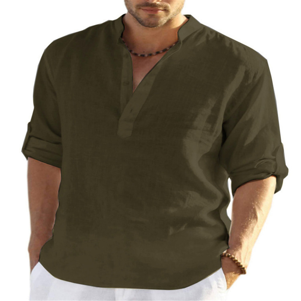 Men's Solid Color Blouse Men's Clothing display picture 4