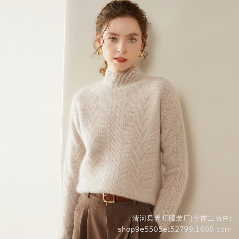 Women's Thickened Cashmere Turtleneck Knit Sweater Long Sleeve Versatile Skin-Friendly Warm Top Wholesale Women's Thickened Cashmere Turtleneck Knit Sweater Long Sleeve Versatile Skin-Friendly Warm Top Wholesale