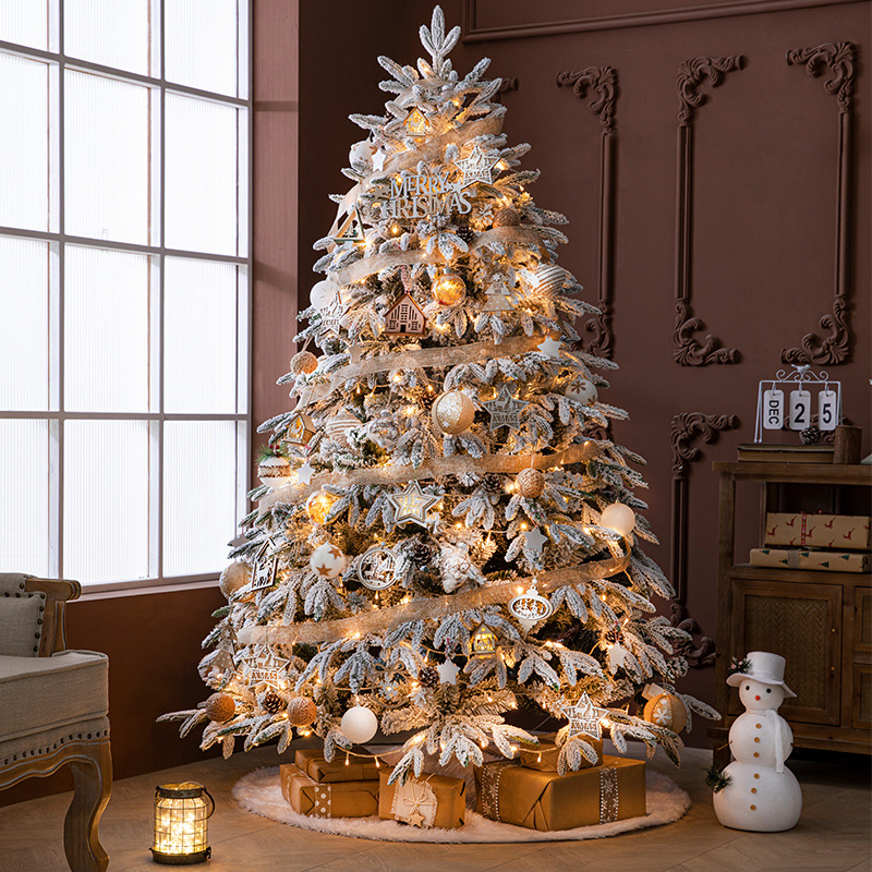 Nuevo árbol de Navidad rojo de lujo PE hoja 1,5/1,8 m cifrado Navidad nieve árbol paquete decoración árbol de Navidad
