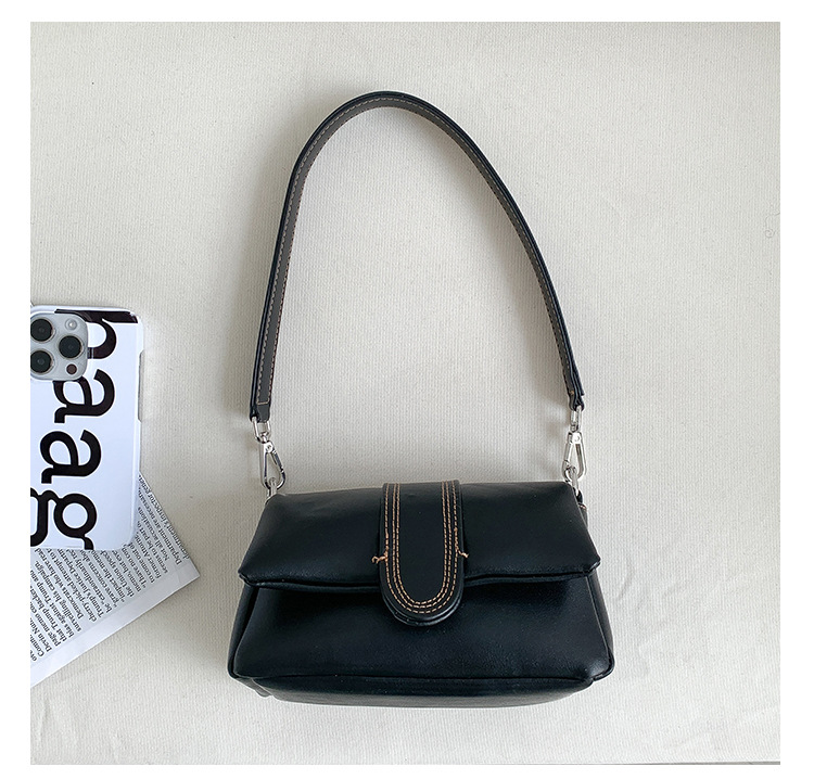 Nuova versione coreana del denim con effetto invecchiato di alta qualità, spalla singola da donna, design di nicchia, ascella in pelle PU_voghion.com