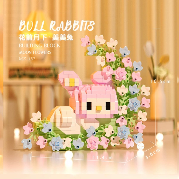 Under the Moon in front of the Flowers-Merole Rabbit