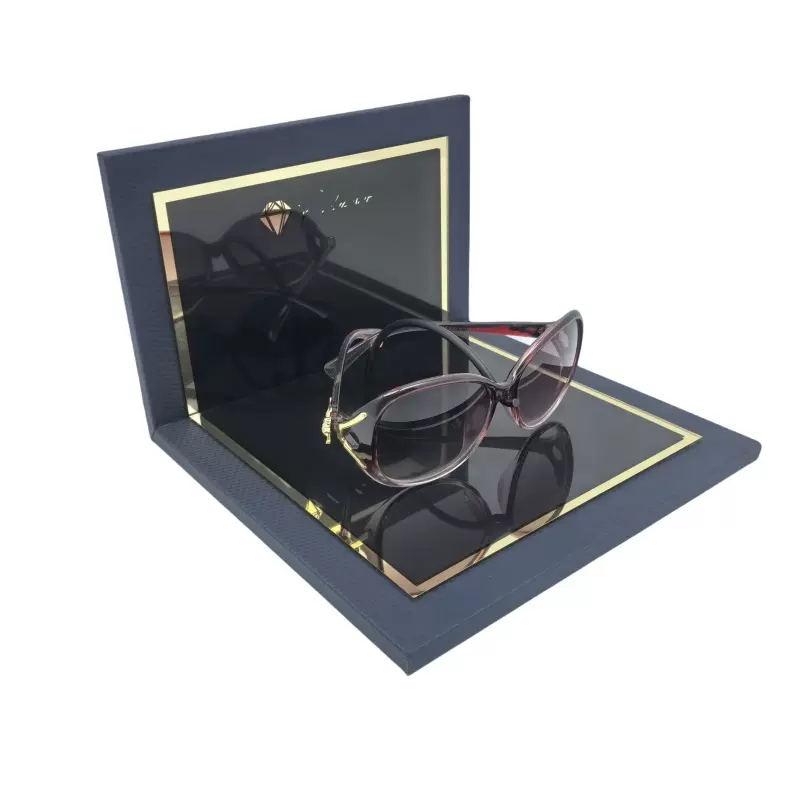 东莞厂家定制L型亚克力PU皮太阳眼镜展示架