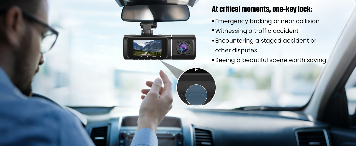 Cross-Border Model 1.97-Inch 4K+1080P Dual-Lens Infrared Night Vision High-Definition Dash Cam for Car Interior and Exterior
