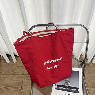 [Thickened Canvas] Striped Canvas Bag 2025 New Korean Style Ins Tote Casual Shoulder Tote Bag