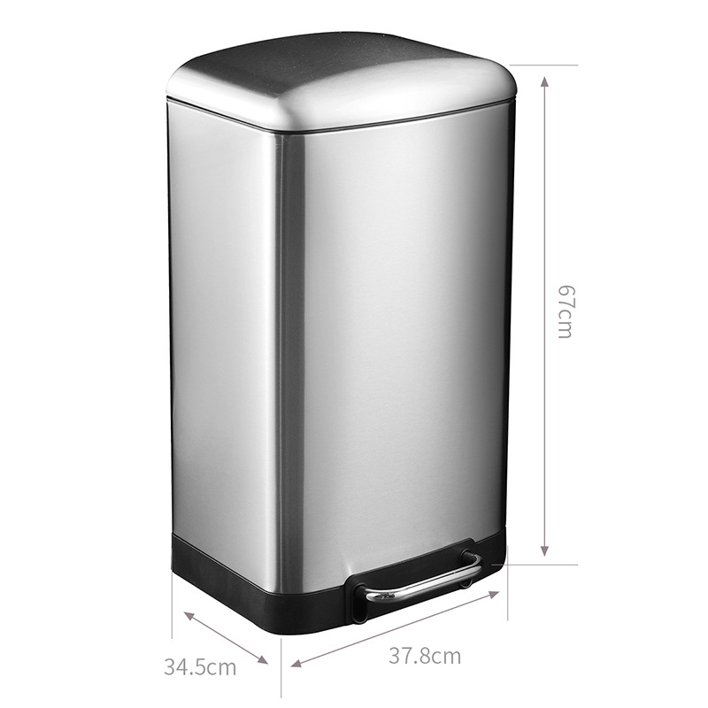 La basura comercial grande puede pedal Cubo de almacenamiento con tapa centro comercial de acero inoxidable unidad de la empresa lenta caída de la basura puede