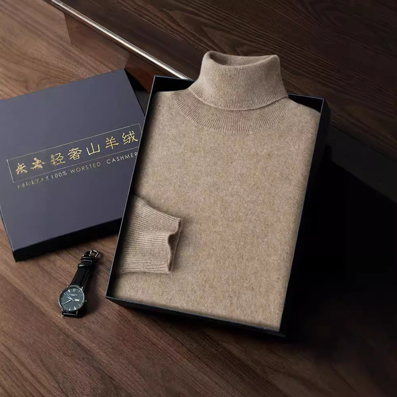 Cashmere Sweater Men's Cashmere Base Layer Sweater High-Neck Sweater Men's Double-Collar Wool Sweater Pullover Knitwear Business Casual Cashmere Sweater Men's Cashmere Base Layer Sweater High-Neck Sweater Men's Double-Collar Wool Sweater Pullover Knitwear Business Casual