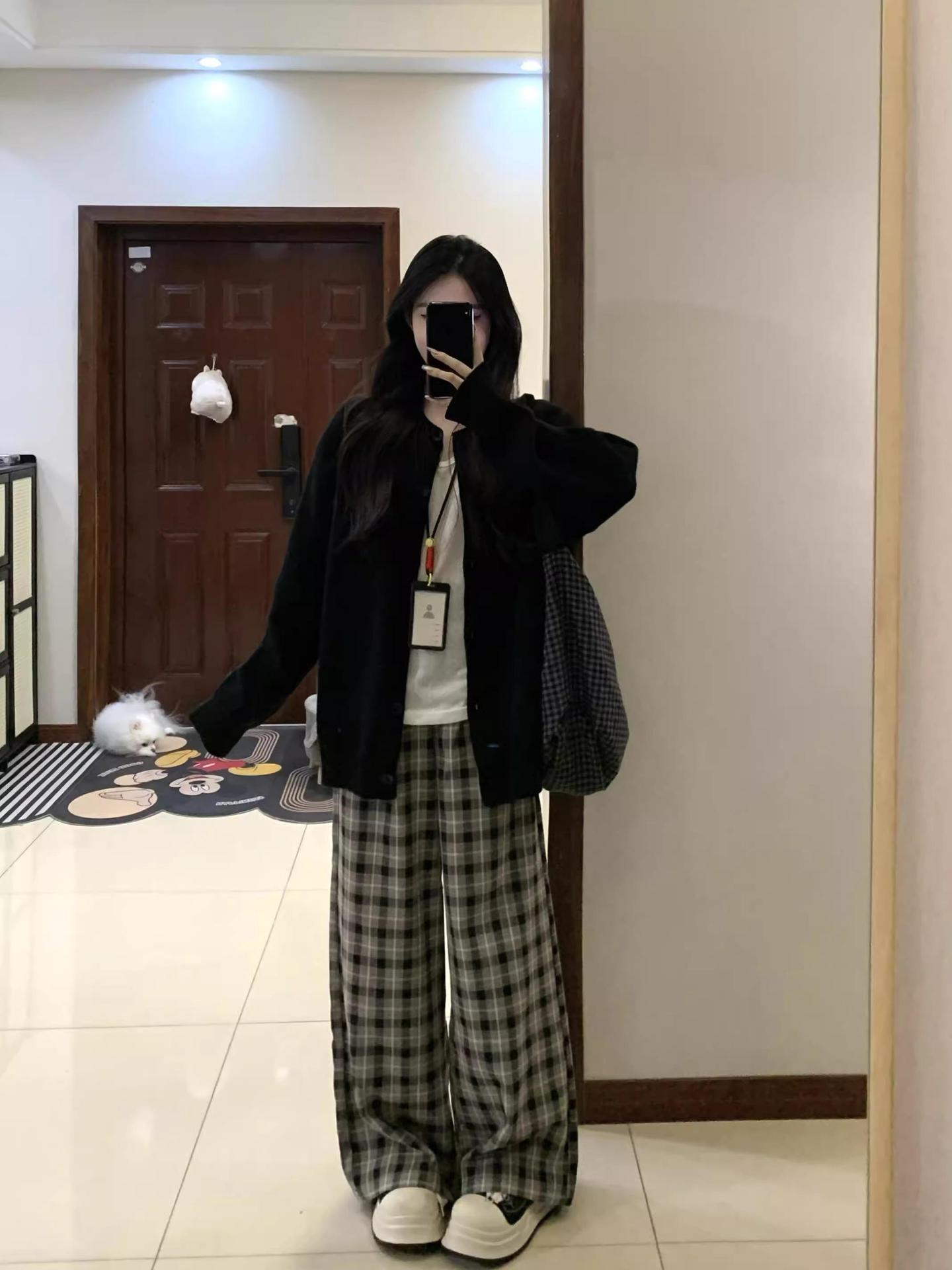 블랙 니트 카디건 여자 가을 느슨한 게으른 스타일 캐주얼 올 매치 아우터 코트 윈터 탑