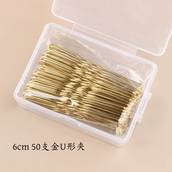 6cm 50 gold U-shaped clips