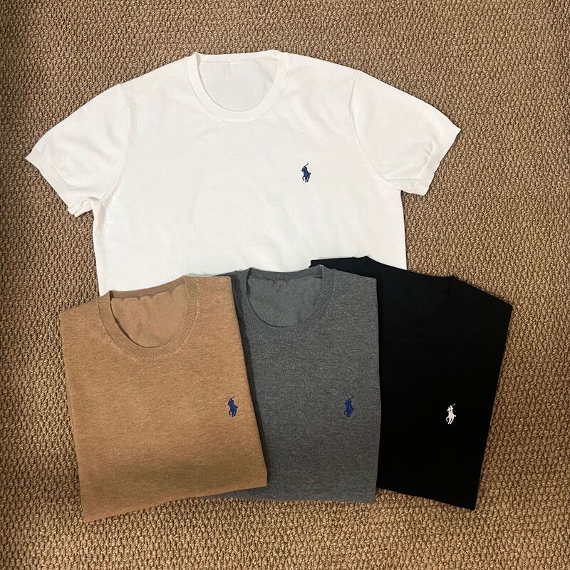 Rl High-Quality Classic Embroidered Pony Women's Crew Neck Knit Short-Sleeve T-Shirt Wholesale Dropshipping Rl High-Quality Classic Embroidered Pony Women's Crew Neck Knit Short-Sleeve T-Shirt Wholesale Dropshipping