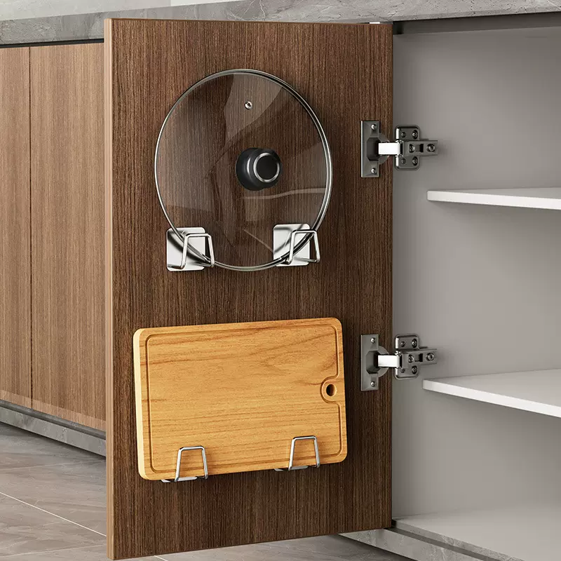 现货厨房不锈钢多功能脸盆架橱柜家用菜板脸盆钩免打孔锅盖收纳架