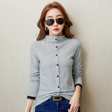 2023秋季新款半高领纽扣保暖女式打底衫淘宝拼多多货源一件代发