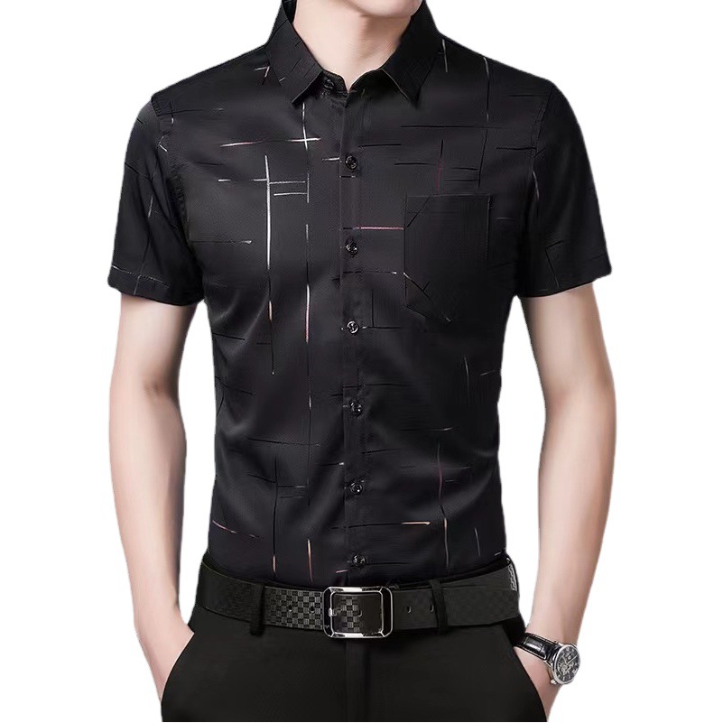 Ziyuan ropa de verano de los hombres de color sólido Tencel HIELO de algodón de manga corta de gama alta camiseta de diamantes de imitación bordado de los hombres de manga corta
