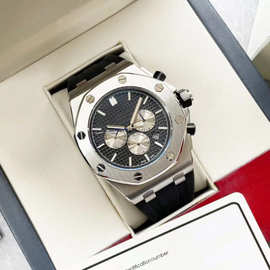 皇家橡树硅胶新款三眼表商务石英防水男女表AP时尚防水潮流手表