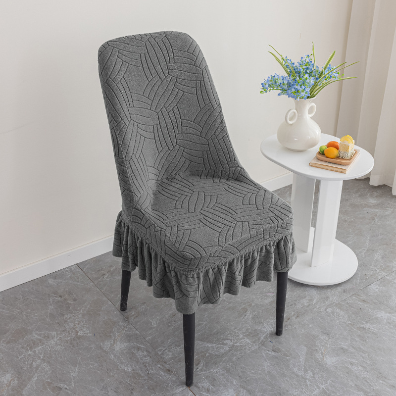 cubierta de silla jacquard gruesa cubierta de silla de lana de maíz elástica cubierta de silla de arco de restaurante cubierta de silla doméstica a prueba de polvo y desgaste