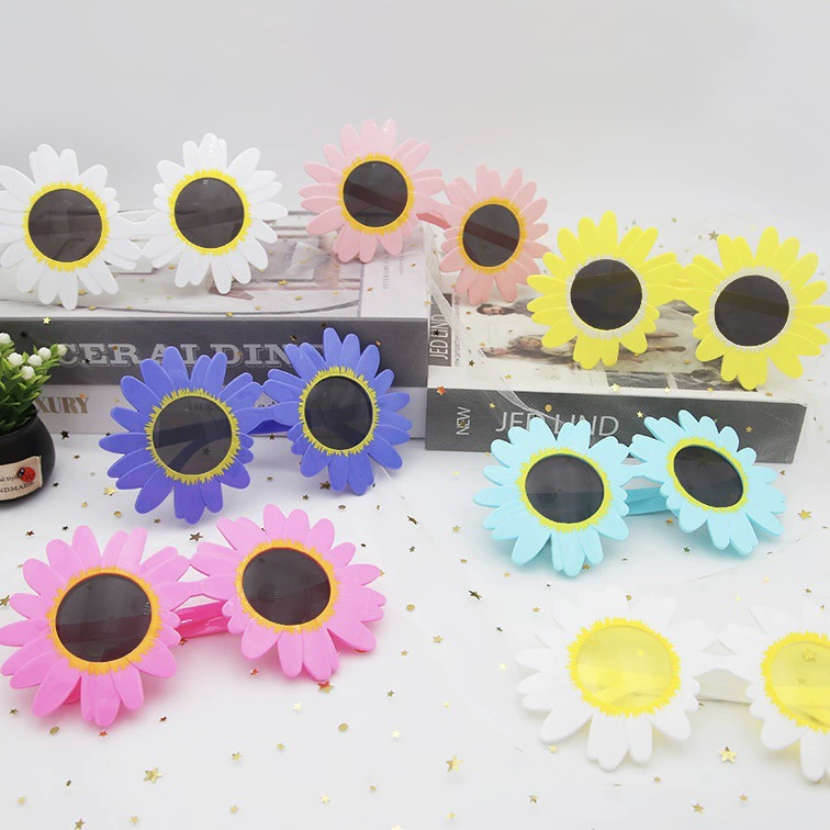 Новый подсолнух девушка вечеринка солнцезащитные очки маленькая маргаритка для пикника