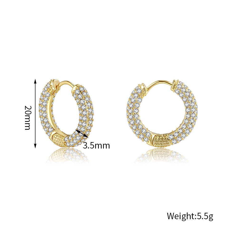 Wholesale Jewelry Full Diamond Circle Zircon Fashion Earrings Nihaojewelry display picture 5