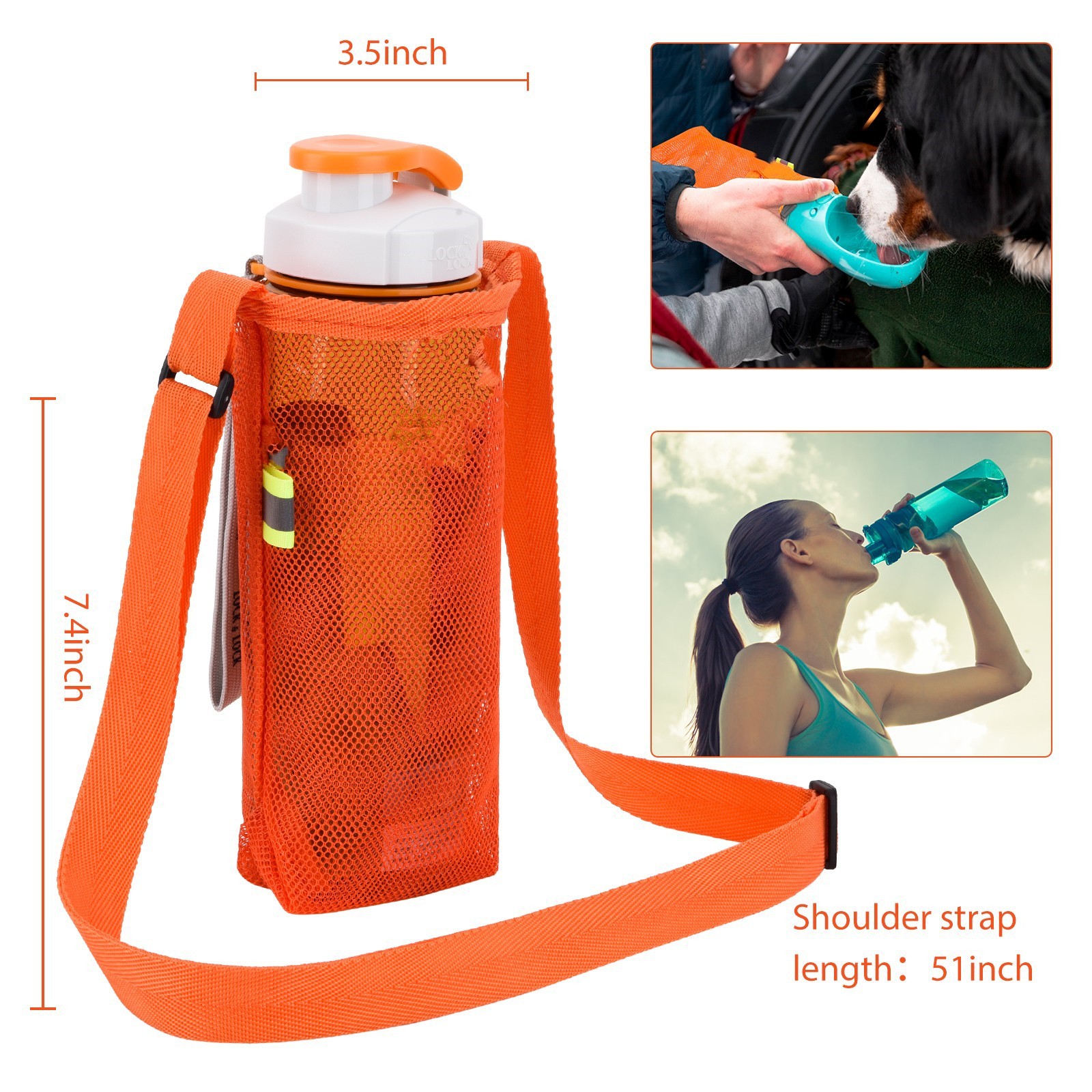 Transfronterizo deportes al aire libre taza de agua bolsa de hombro de los niños termo taza cubierta de malla crossbody portátil leche té hervidor de agua bolsa Universal