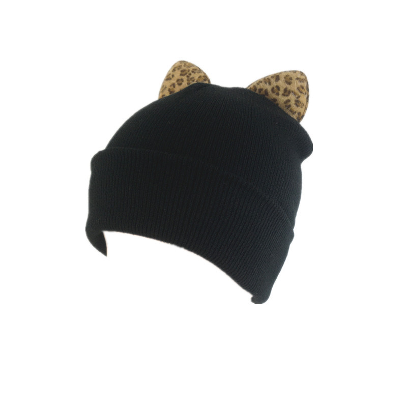 Cappello lavorato a maglia con stampa leopardata unisex Wind, autunno e inverno, per coppie maschili e femminili, cappello termico da esterno, cappello di lana, cappello freddo_voghion.com