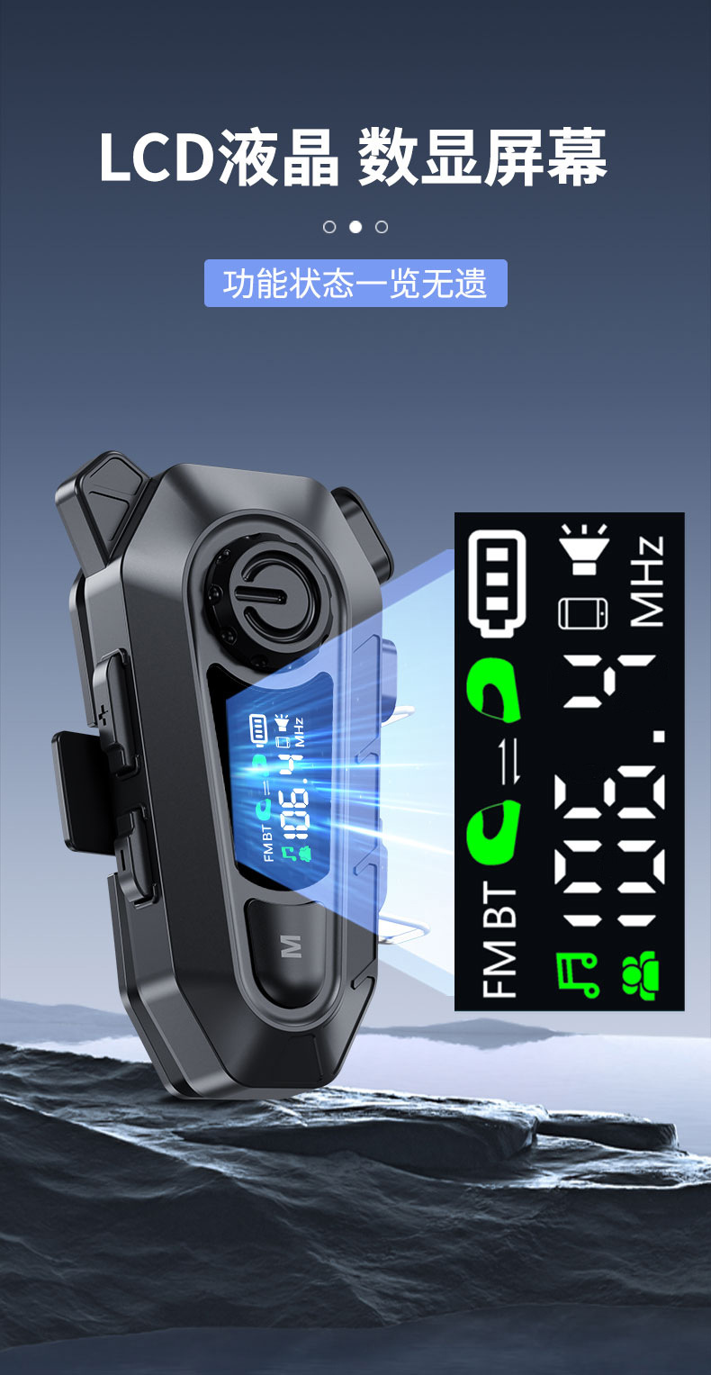 Cross-Border Supply of Outdoor Cycling Waterproof Multi-Person Group Chat Intercom Fm Radio Motorcycle Helmet Bluetooth Headset Factory