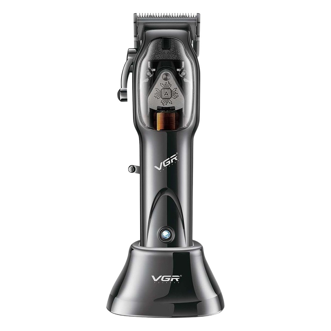 Cortadora de pelo eléctrica de alta potencia VGR653 con base, recortadora de pelo recargable, cortadora eléctrica profesional para peluquerías