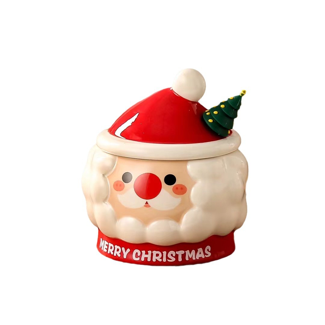 Personalidad creativa taza de Santa Claus forma tridimensional taza de beber lindo con regalo de la mano taza de café de alta apariencia