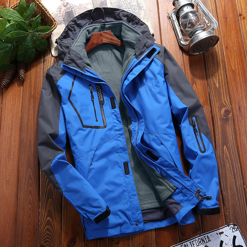 Hombres y mujeres de dos piezas a prueba de viento impermeable al aire libre deportes forro polar chaqueta montañismo ropa al por mayor