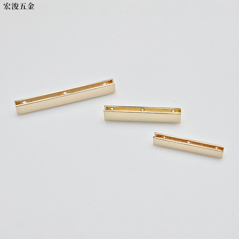 锌合金压铸直条包边条装饰扣女包边夹尾夹扣箱包五金包边条批发
