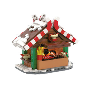 MOC building blocks compatible with Lego 132331 Christmas barbecue grill cross-border building model Christmas winter gift
