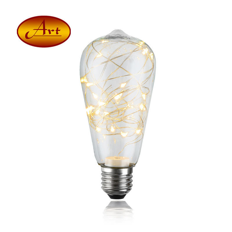 【ST64铜线灯】爱迪生LED银线灯泡 网红夜市地摊LED灯串装饰灯泡