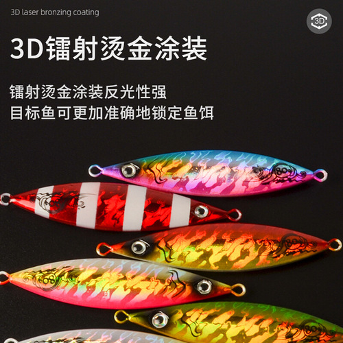 Sea fishing Lua iron plate bait hairtail, Spanish mackerel, shore throwing, slow shaking, fast pumping, long-throwing luminous Lua fake bait ~ 200g