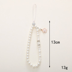 Internet celebrity Xiaoxiangfeng crystal beaded mobile phone chain dripping oil flower pendant mobile phone case pendant lanyard anti-lost wrist strap