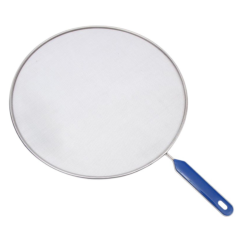 Supply of Blue Handle Kitchen Wok Anti-Splash Oil Mesh Cover Stainless Steel Explosion-Proof Cover Oil Cover