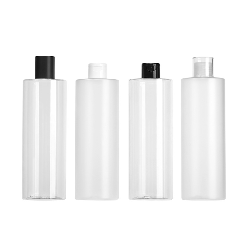 Botellas de cosméticos PET de gran capacidad de embalaje 500ml botella de rocío transparente botella de mariposa negra y blanca