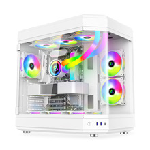 广寒宫高端异形水冷全景侧透游戏鱼缸机箱支持ATX主板360水冷