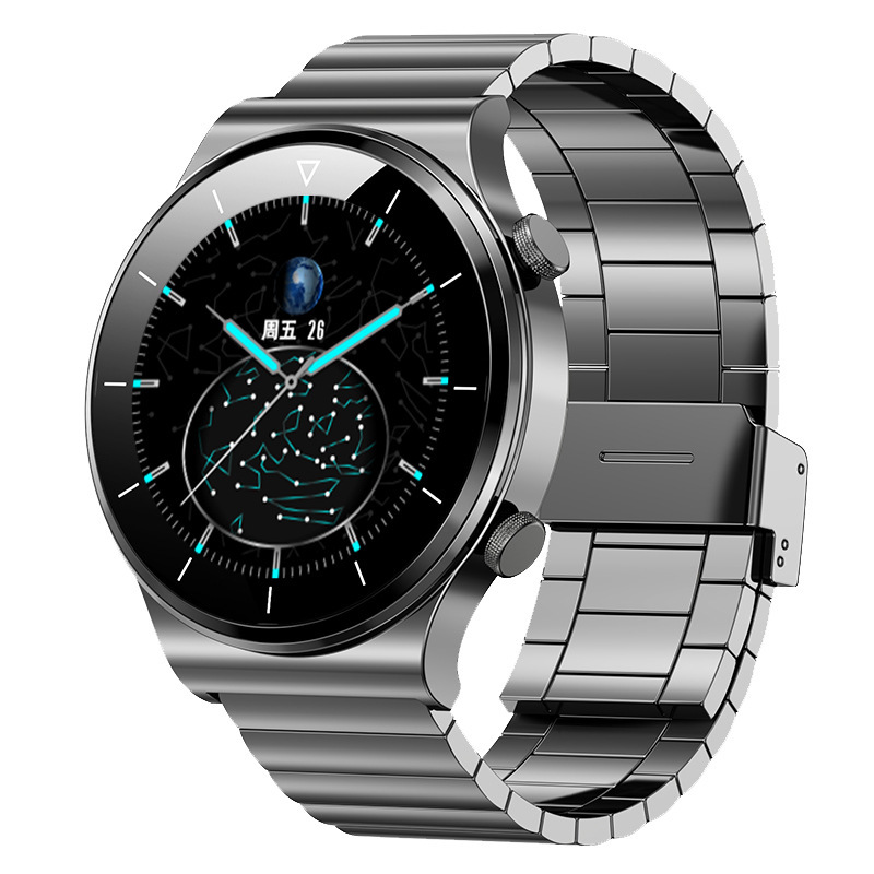 T01 실버 대나무 스틸 시계줄(자기 충전)