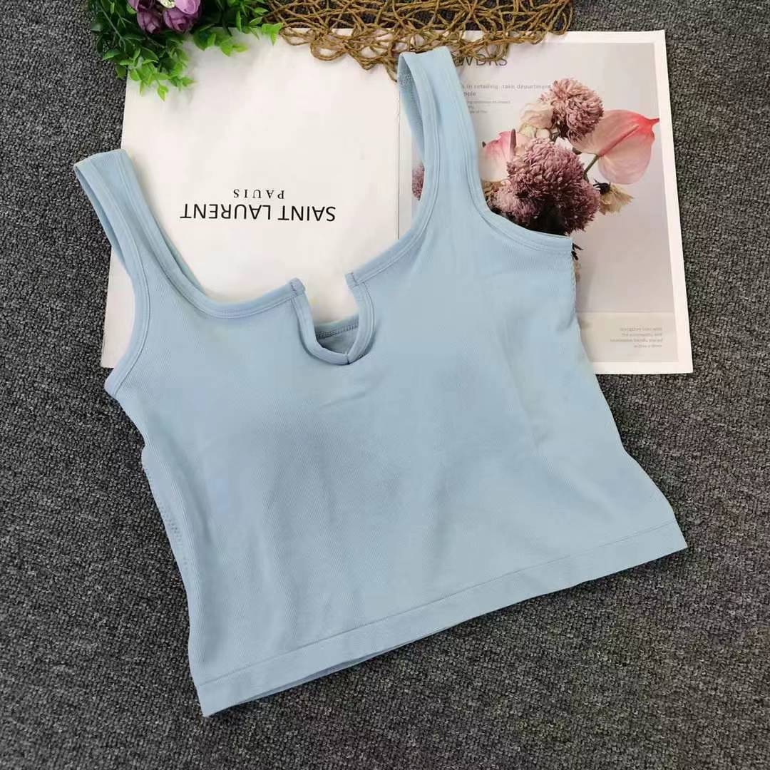 Nueva taza fija sin costuras de alta calidad, chaleco de dama sin anillo de acero, bra de yoga, ropa interior deportiva, mujer al por mayor
