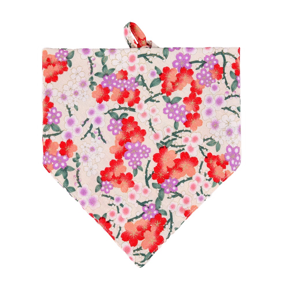 TANPOPO fabricante en stock nuevo estilo japonés estilo triángulo de algodón toalla mascota saliva toalla perro impreso bufanda accesorios